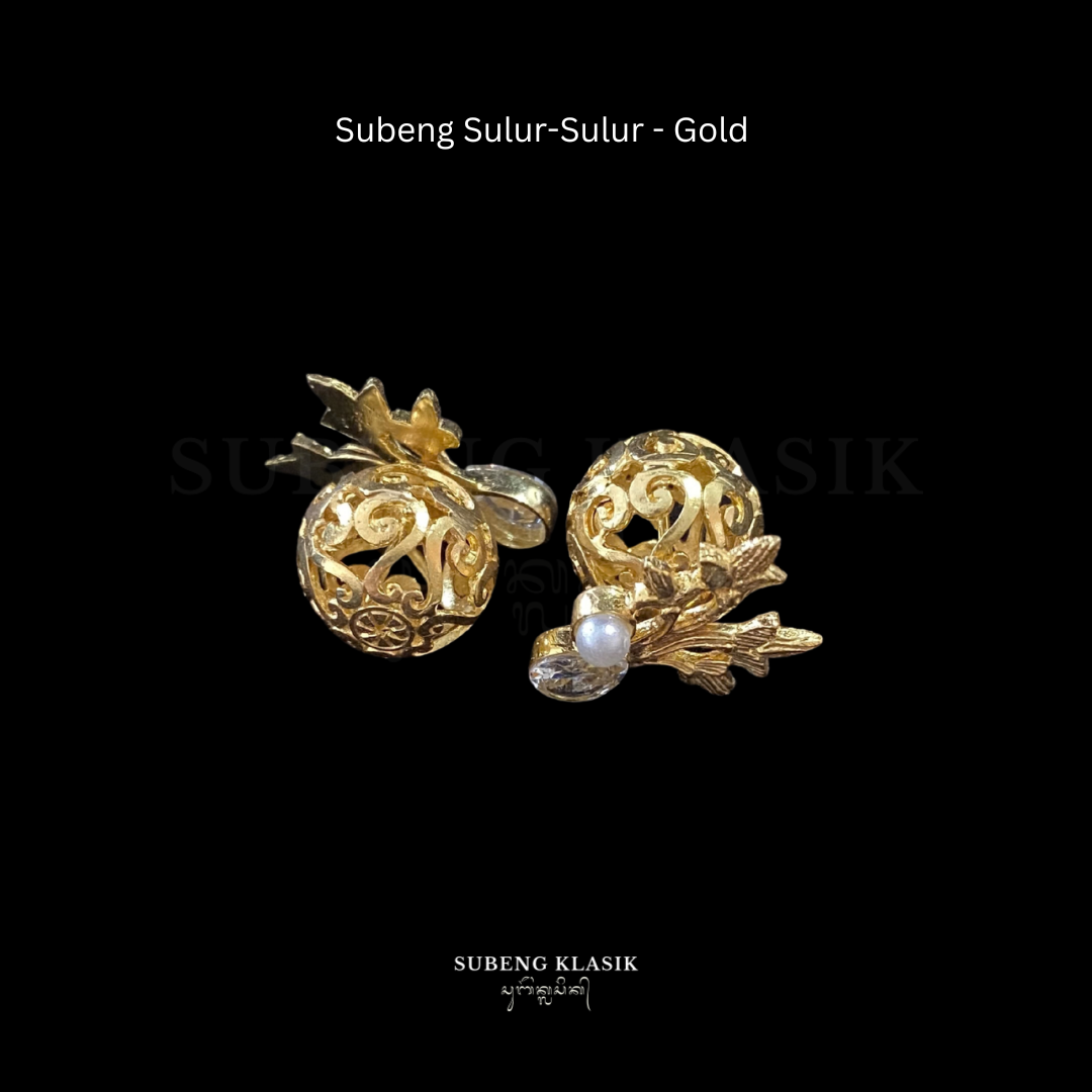 Sulur-Sulur - Anting Sulur (Permata Clear - Gold)