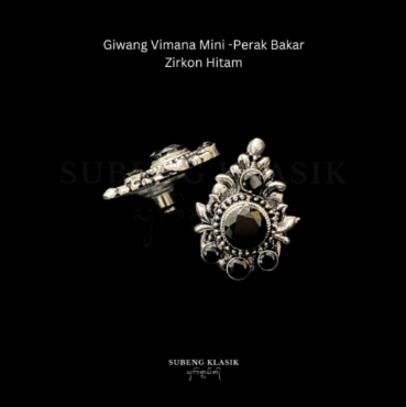 Vimana - Anting Vimana Mini (Permata Hitam - Perak Bakar)